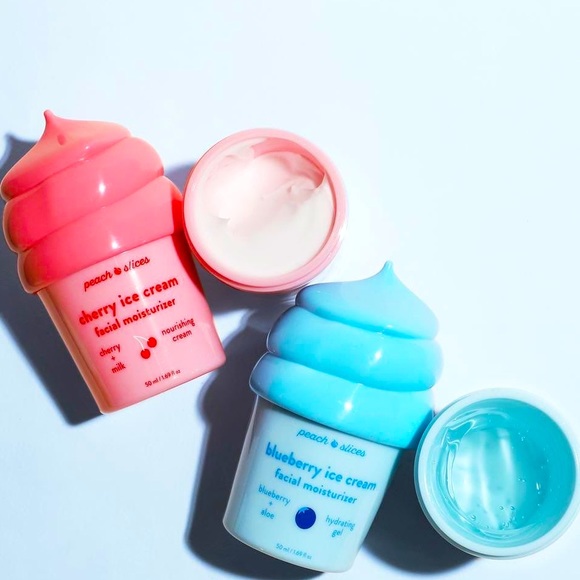 2 Peach & Lily Peach Slices Blueberry & Cherry Ice Cream Facial Moistu… - Picture 1 of 13